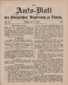 Amts-Blatt der Königlichen Regierung zu Danzig, 21. Mai 1881, Nr. 21