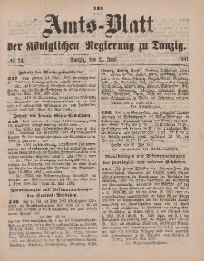 Amts-Blatt der Königlichen Regierung zu Danzig, 11. Juni 1881, Nr. 24