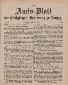 Amts-Blatt der Königlichen Regierung zu Danzig, 25. Juni 1881, Nr. 26