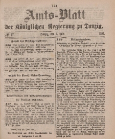 Amts-Blatt der Königlichen Regierung zu Danzig, 2. Juli 1881, Nr. 27