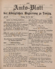 Amts-Blatt der Königlichen Regierung zu Danzig, 16. Juli 1881, Nr. 29