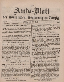 Amts-Blatt der Königlichen Regierung zu Danzig, 30. Juli 1881, Nr. 31