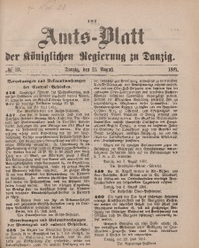 Amts-Blatt der Königlichen Regierung zu Danzig, 13. August 1881, Nr. 33