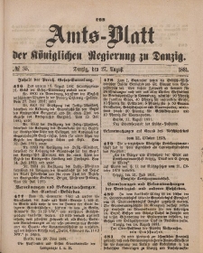 Amts-Blatt der Königlichen Regierung zu Danzig, 27. August 1881, Nr. 35