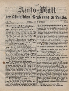 Amts-Blatt der Königlichen Regierung zu Danzig, 1. Oktober 1881, Nr. 40