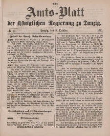 Amts-Blatt der Königlichen Regierung zu Danzig, 8. Oktober 1881, Nr. 41