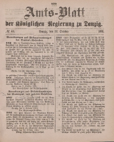 Amts-Blatt der Königlichen Regierung zu Danzig, 22. Oktober 1881, Nr. 43