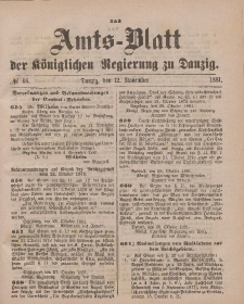 Amts-Blatt der Königlichen Regierung zu Danzig, 12. November 1881, Nr. 46