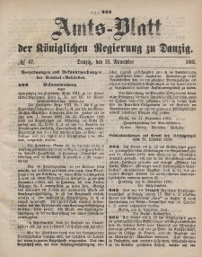 Amts-Blatt der Königlichen Regierung zu Danzig, 19. November 1881, Nr. 47