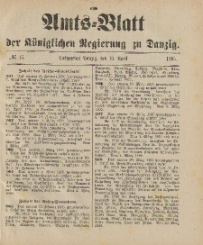 Amts-Blatt der Königlichen Regierung zu Danzig, 13. April 1895, Nr. 15