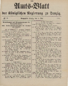 Amts-Blatt der Königlichen Regierung zu Danzig, 4. Mai 1895, Nr. 18