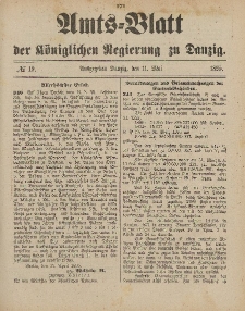 Amts-Blatt der Königlichen Regierung zu Danzig, 11. Mai 1895, Nr. 19