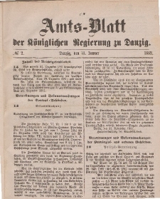 Amts-Blatt der Königlichen Regierung zu Danzig, 14. Januar 1882, Nr. 2