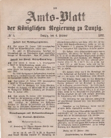 Amts-Blatt der Königlichen Regierung zu Danzig, 4. Februar 1882, Nr. 5