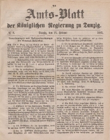 Amts-Blatt der Königlichen Regierung zu Danzig, 25. Februar 1882, Nr. 8