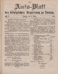 Amts-Blatt der Königlichen Regierung zu Danzig, 11. März 1882, Nr. 10