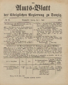 Amts-Blatt der Königlichen Regierung zu Danzig, 1. Juni 1895, Nr. 22