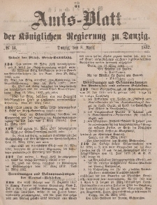 Amts-Blatt der Königlichen Regierung zu Danzig, 8. April 1882, Nr. 14