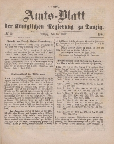 Amts-Blatt der Königlichen Regierung zu Danzig, 15. April 1882, Nr. 15