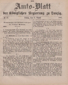 Amts-Blatt der Königlichen Regierung zu Danzig, 12. August 1882, Nr. 32