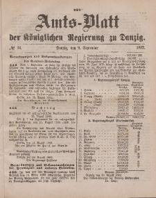 Amts-Blatt der Königlichen Regierung zu Danzig, 9. September 1882, Nr. 36