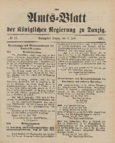 Amts-Blatt der Königlichen Regierung zu Danzig, 6. Juli 1895, Nr. 27