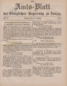 Amts-Blatt der Königlichen Regierung zu Danzig, 21. Oktober 1882, Nr. 42