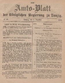 Amts-Blatt der Königlichen Regierung zu Danzig, 2. Dezember 1882, Nr. 48