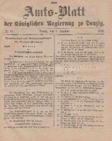 Amts-Blatt der Königlichen Regierung zu Danzig, 9. Dezember 1882, Nr. 49