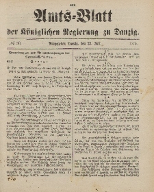 Amts-Blatt der Königlichen Regierung zu Danzig, 27. Juli 1895, Nr. 30