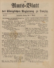 Amts-Blatt der Königlichen Regierung zu Danzig, 3. August 1895, Nr. 31