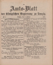 Amts-Blatt der Königlichen Regierung zu Danzig, 5. Februar 1887, Nr. 5