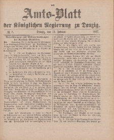 Amts-Blatt der Königlichen Regierung zu Danzig, 12. Februar 1887, Nr. 6