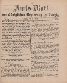 Amts-Blatt der Königlichen Regierung zu Danzig, 19. März 1887, Nr. 11