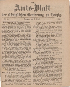 Amts-Blatt der Königlichen Regierung zu Danzig, 2. April 1887, Nr. 13