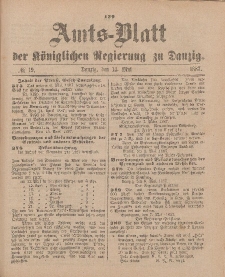 Amts-Blatt der Königlichen Regierung zu Danzig, 14. Mai 1887, Nr. 19
