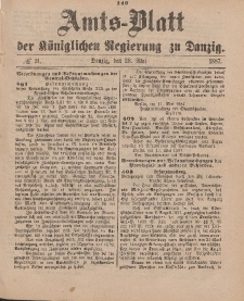 Amts-Blatt der Königlichen Regierung zu Danzig, 28. Mai 1887, Nr. 21