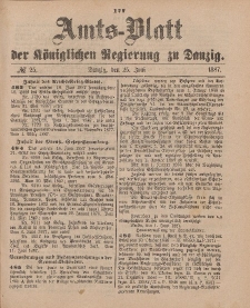 Amts-Blatt der Königlichen Regierung zu Danzig, 25. Juni 1887, Nr. 25