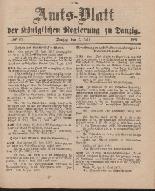 Amts-Blatt der Königlichen Regierung zu Danzig, 2. Juli 1887, Nr. 26