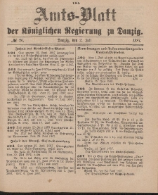 Amts-Blatt der Königlichen Regierung zu Danzig, 2. Juli 1887, Nr. 26