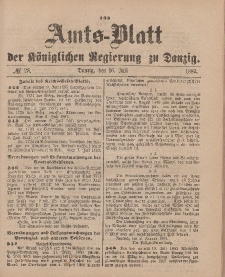 Amts-Blatt der Königlichen Regierung zu Danzig, 16. Juli 1887, Nr. 28