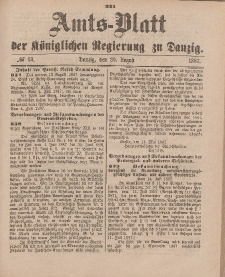 Amts-Blatt der Königlichen Regierung zu Danzig, 20. August 1887, Nr. 33