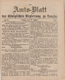 Amts-Blatt der Königlichen Regierung zu Danzig, 27. August 1887, Nr. 34