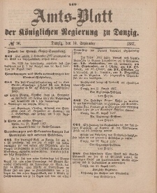 Amts-Blatt der Königlichen Regierung zu Danzig, 10. September 1887, Nr. 36