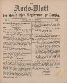 Amts-Blatt der Königlichen Regierung zu Danzig, 17. September 1887, Nr. 37