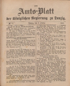 Amts-Blatt der Königlichen Regierung zu Danzig, 8. Oktober 1887, Nr. 40