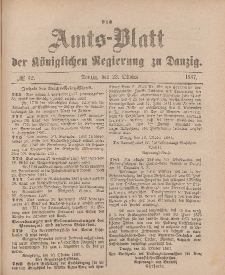 Amts-Blatt der Königlichen Regierung zu Danzig, 22. Oktober 1887, Nr. 42