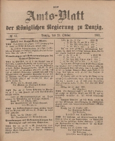 Amts-Blatt der Königlichen Regierung zu Danzig, 29. Oktober 1887, Nr. 43