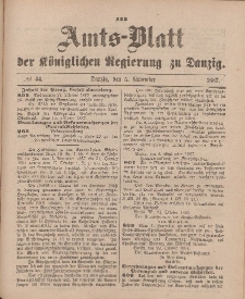 Amts-Blatt der Königlichen Regierung zu Danzig, 5. November 1887, Nr. 44