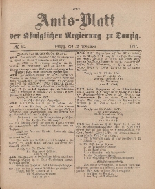 Amts-Blatt der Königlichen Regierung zu Danzig, 12. November 1887, Nr. 45